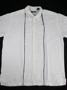 Cubavera guayabera-style camp short sleeve shirt Men’s Size M White